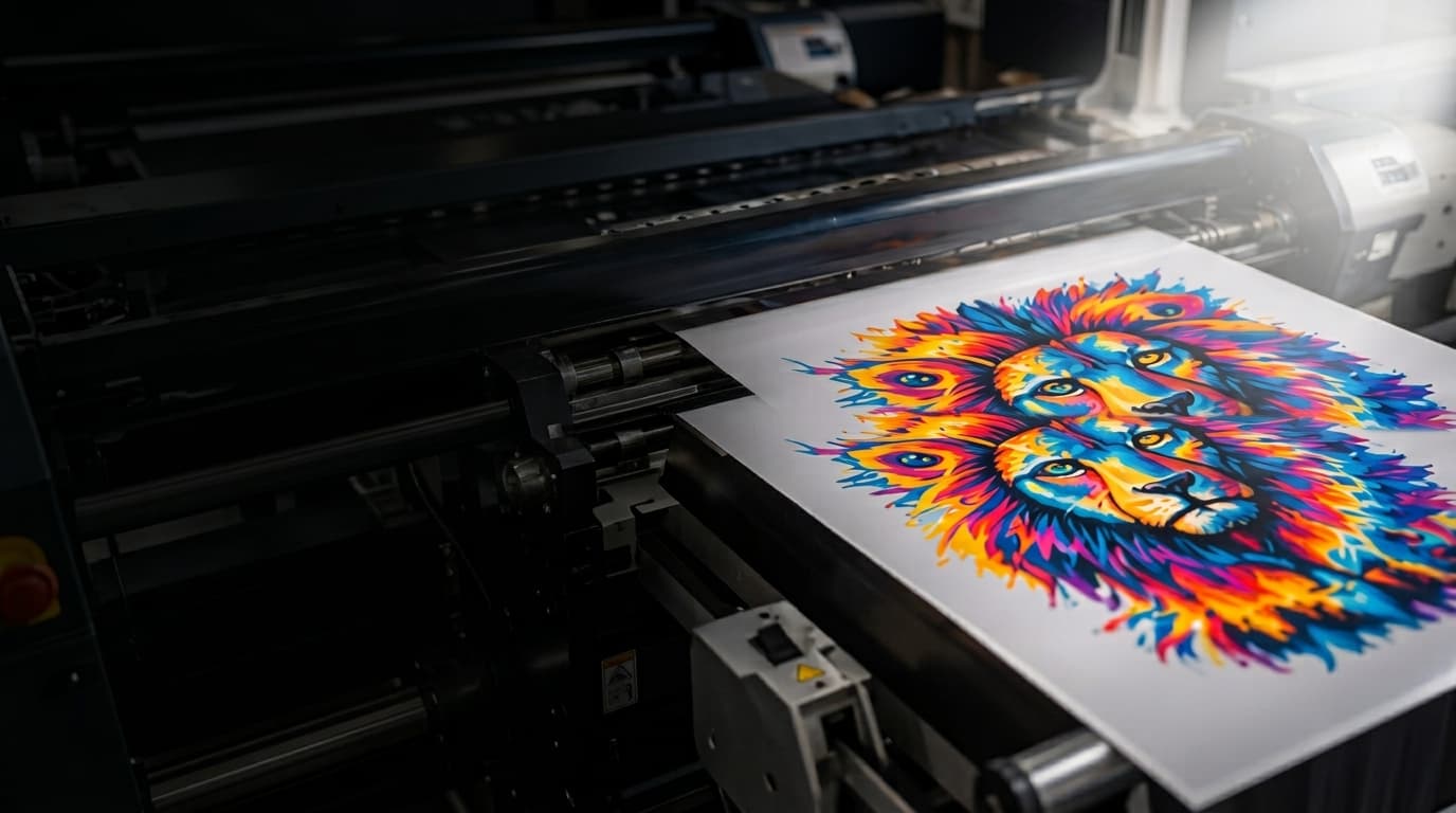 High quality DTF printing in progress